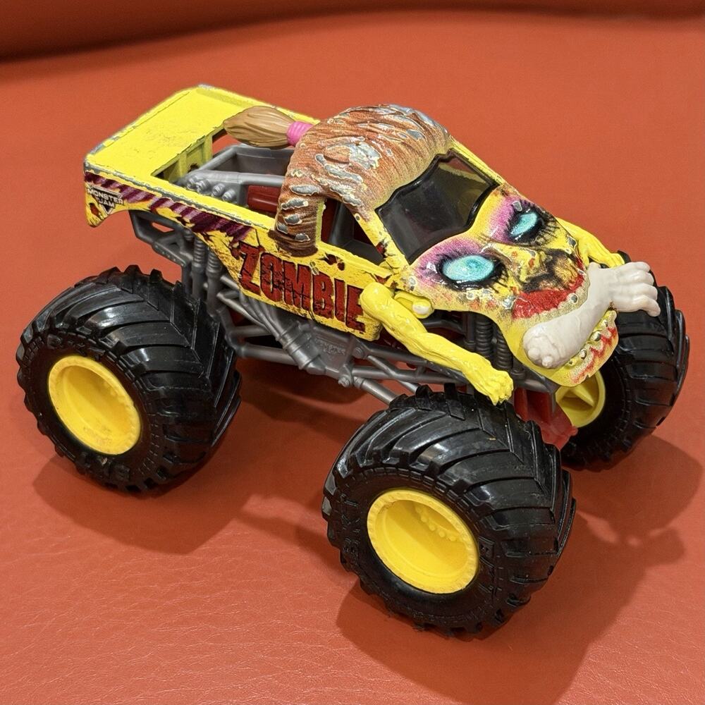 RARE- Monster Jam- Yellow Zombie Girl- 1:64- Ms. Ponytail- HTF- Loose- BKT Tires
